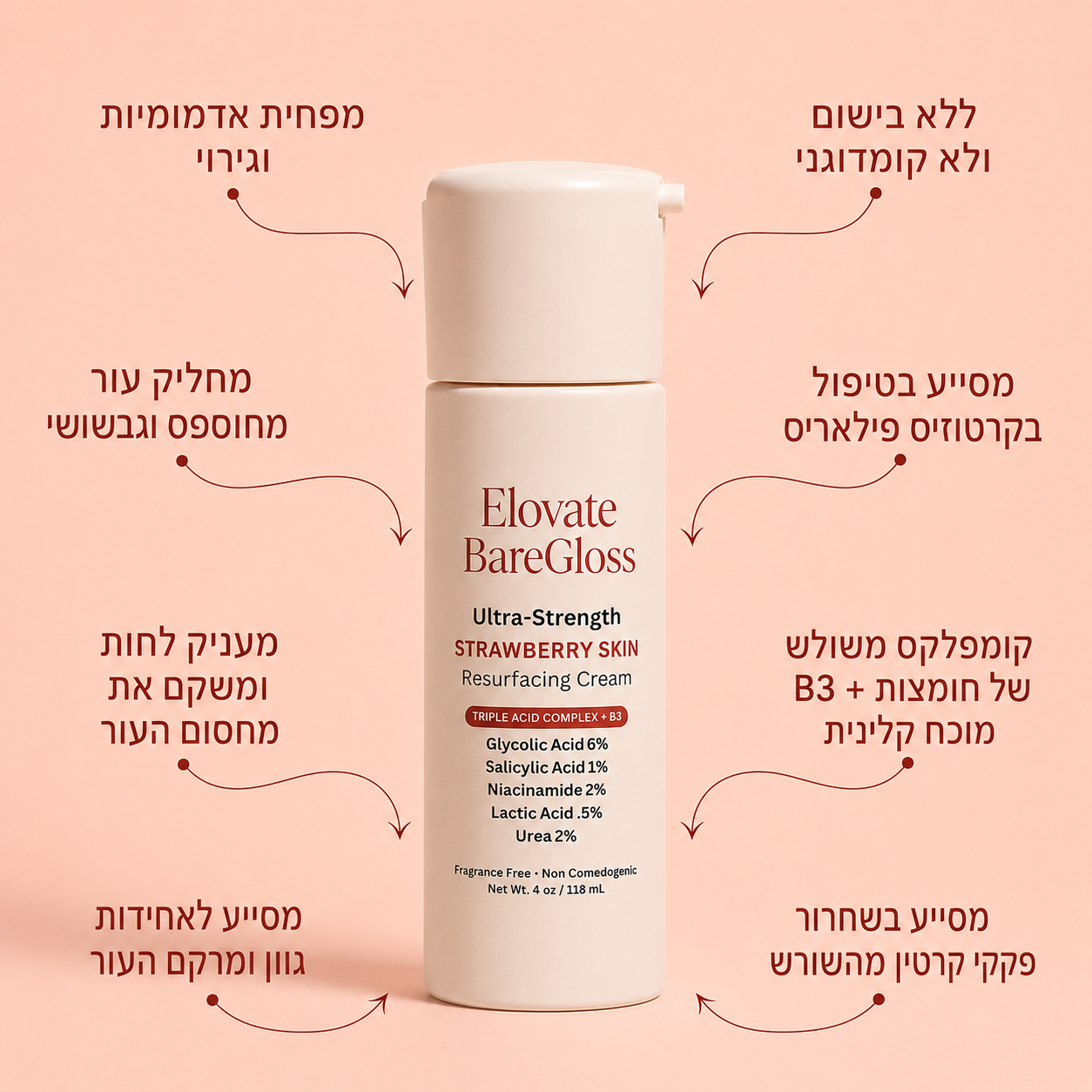 Elovate BareGloss – עור תות